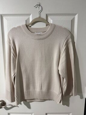 For The Republic Cream Crewneck Pullover Sweater